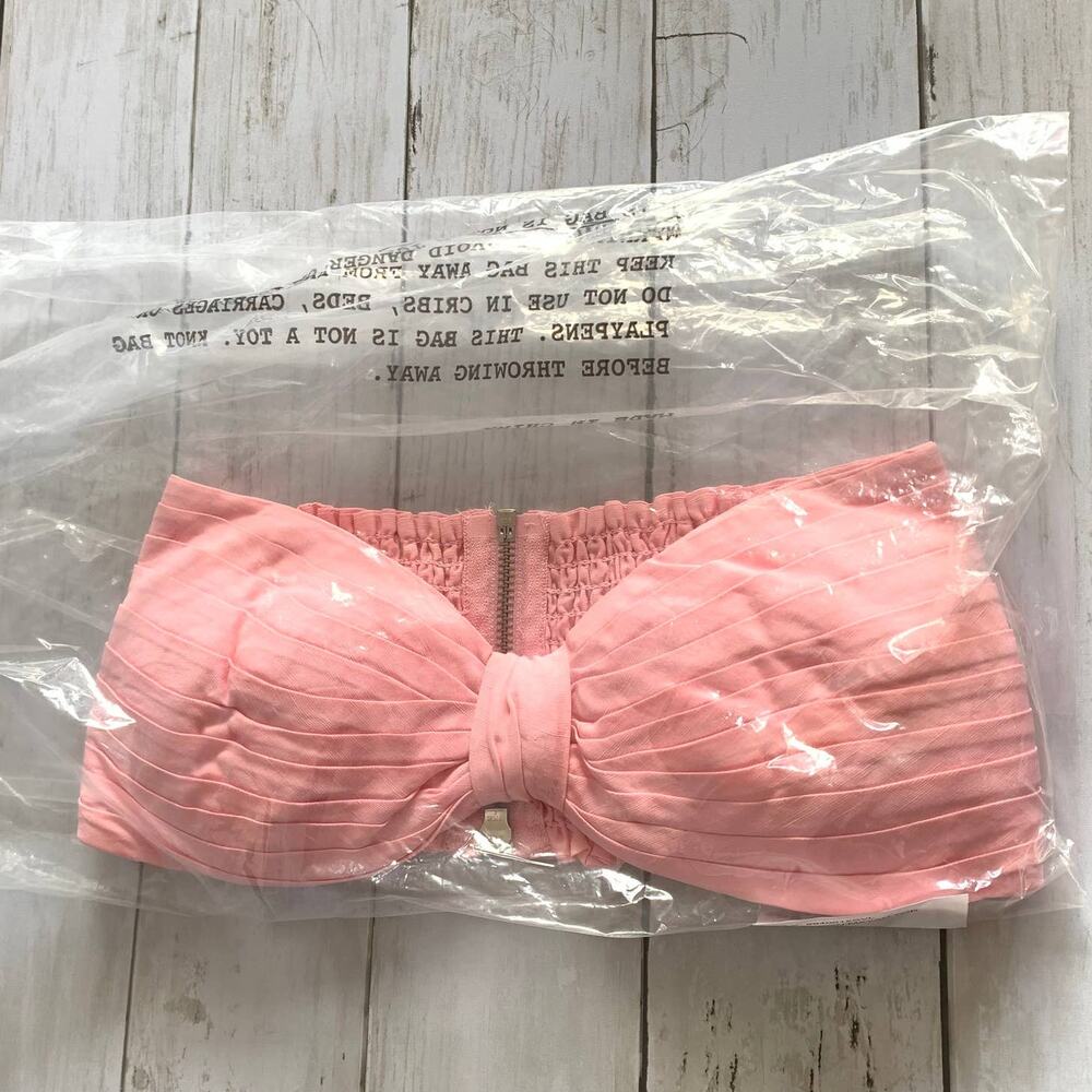 NWT Ronny Kobo Mayah Bandeau Crop Top in Petal Pink - Picture 4 of 8